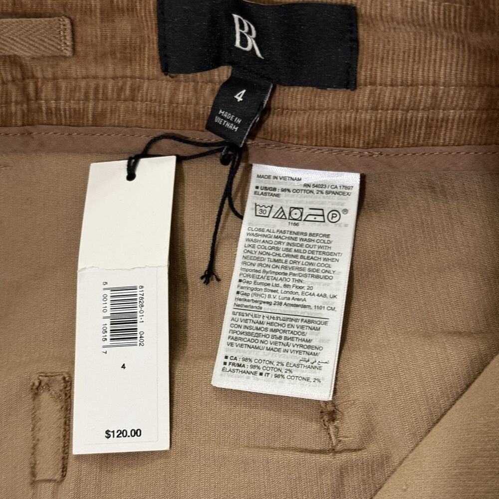 NWT Banana Republic The Corduroy Barrel Pant Womens Size 4 Cargo Camel Tan - Picture 5 of 10